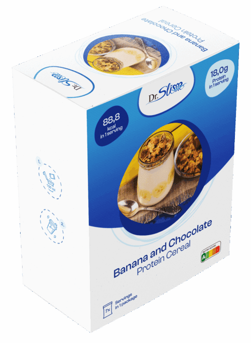 Banánovo – čokoládové proteínové cereálie