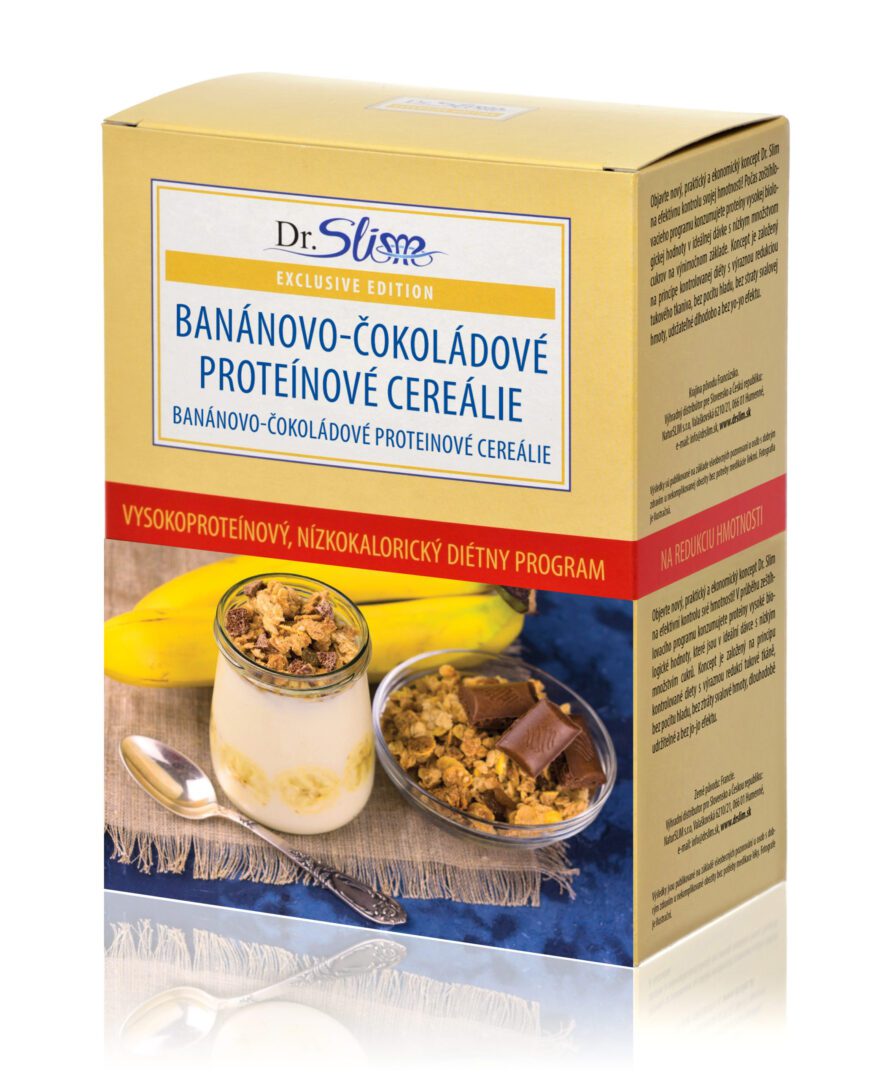 Banánovo – čokoládové proteínové cereálie