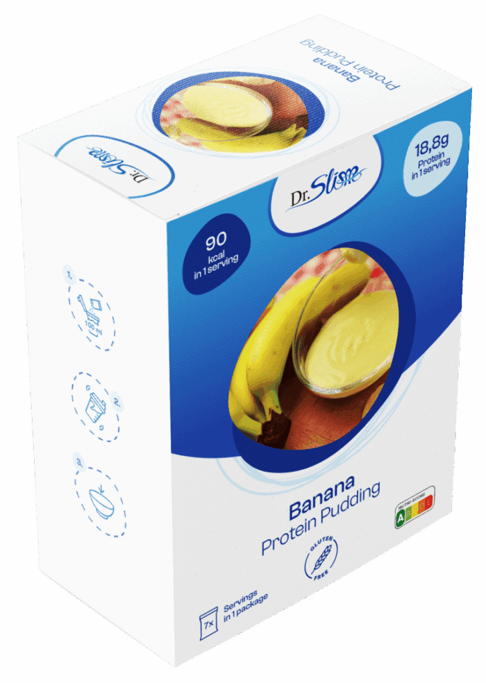 Banánový proteínový puding
