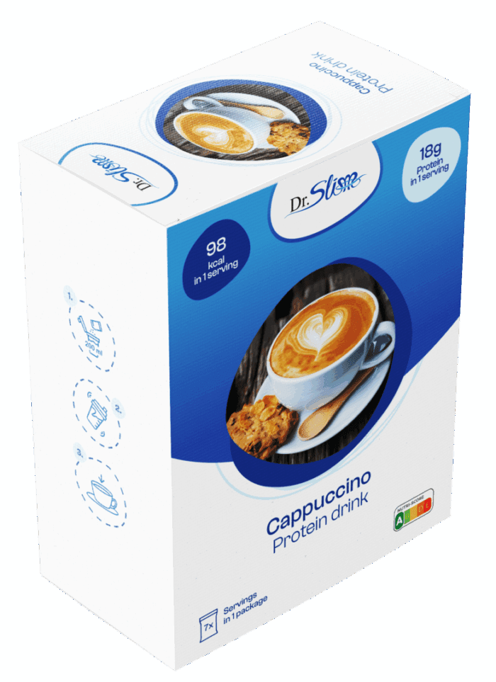 Horúci proteínový nápoj s príchuťou Cappuccino