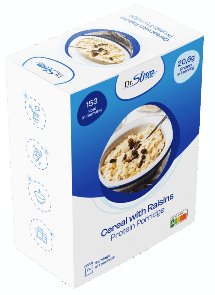 Proteínová cereálna kaša s hrozienkami