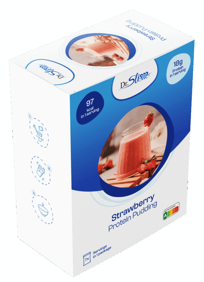 Proteínový jahodový puding