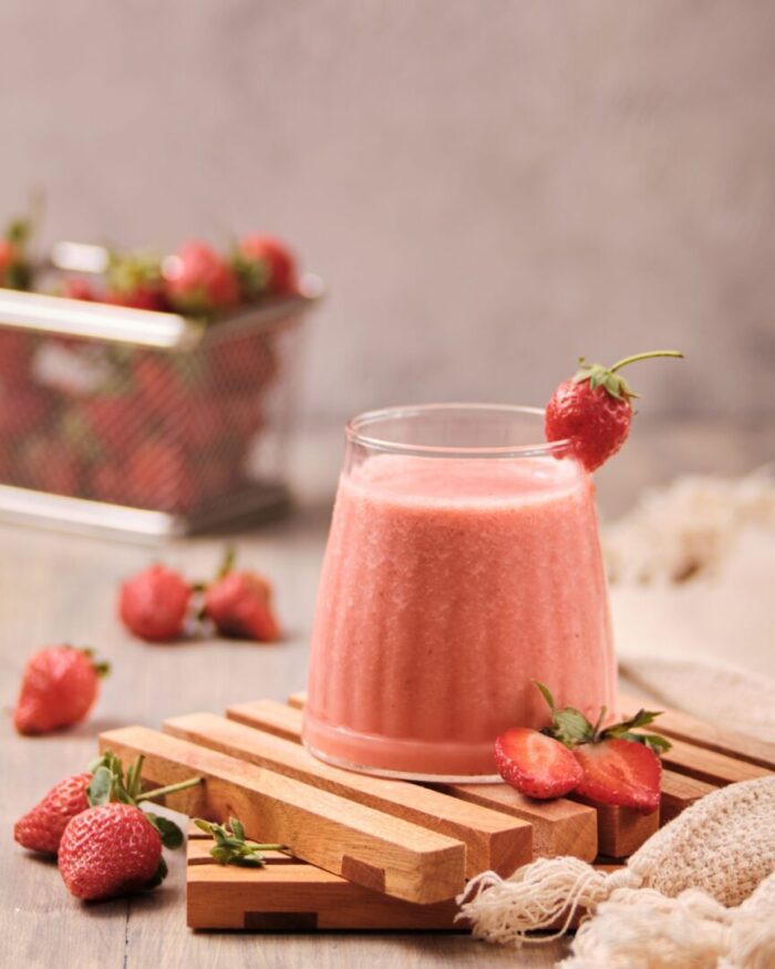 Proteínový jahodový puding