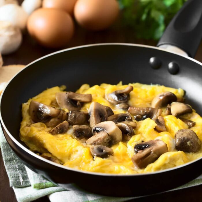 Hríbová proteínová omeleta