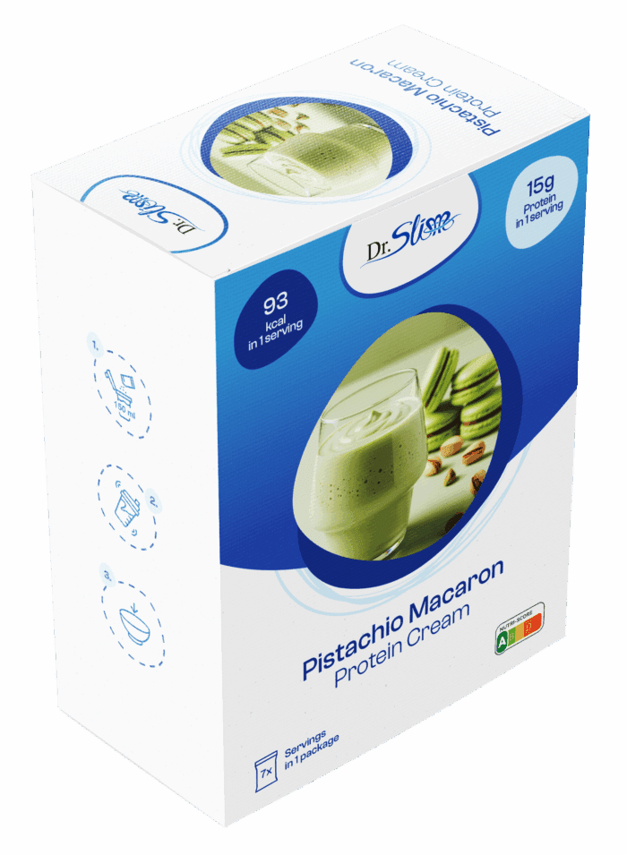 ⁠⁠Proteínový krém s príchuťou pistáciovej makrónky