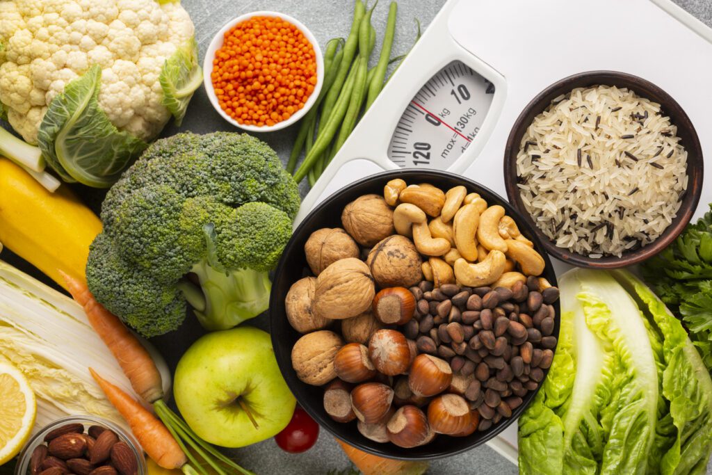 flay-lay-nuts-vegetables